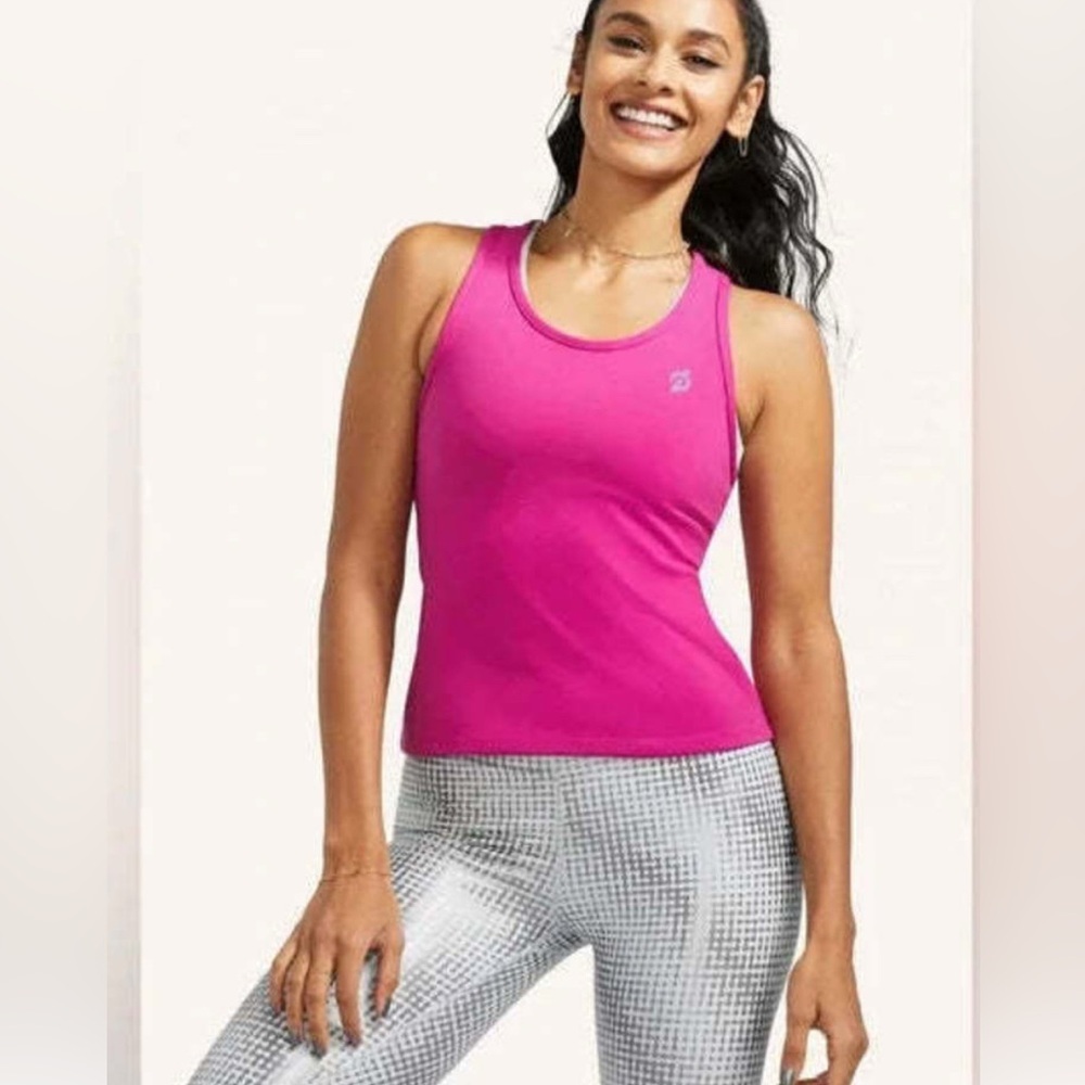 Peleton Pink Cadent Cropped Racerback Tank Medium Cycling Workout Exercise
